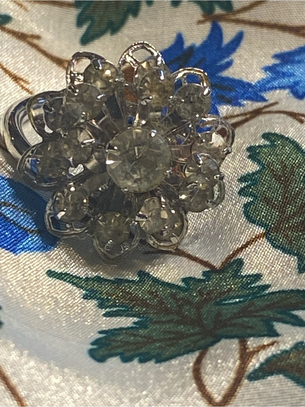 Sarah Coventry Vtg Atomic Snowflake Silver Cocktail Ring